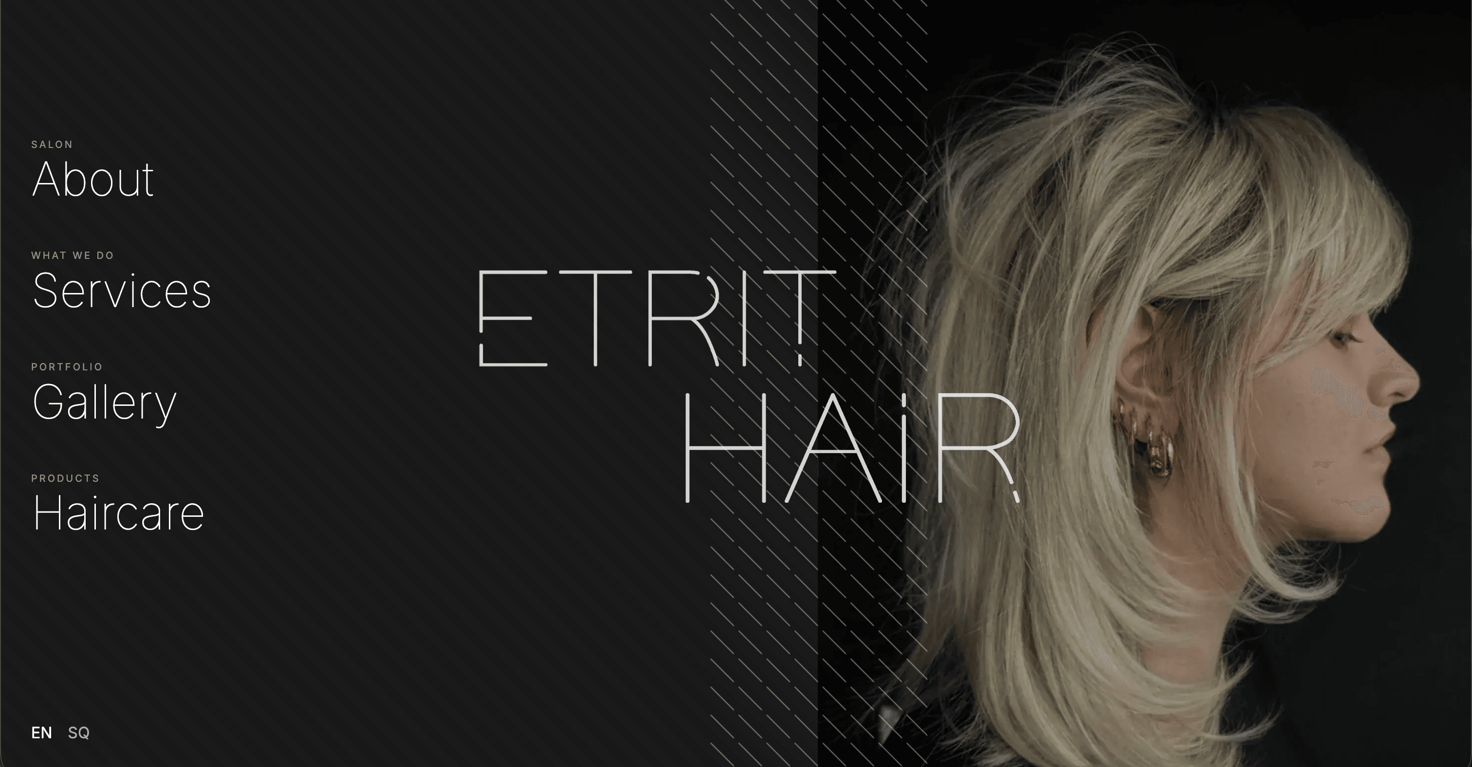Minimal editorial site for a Prishtina salon studio