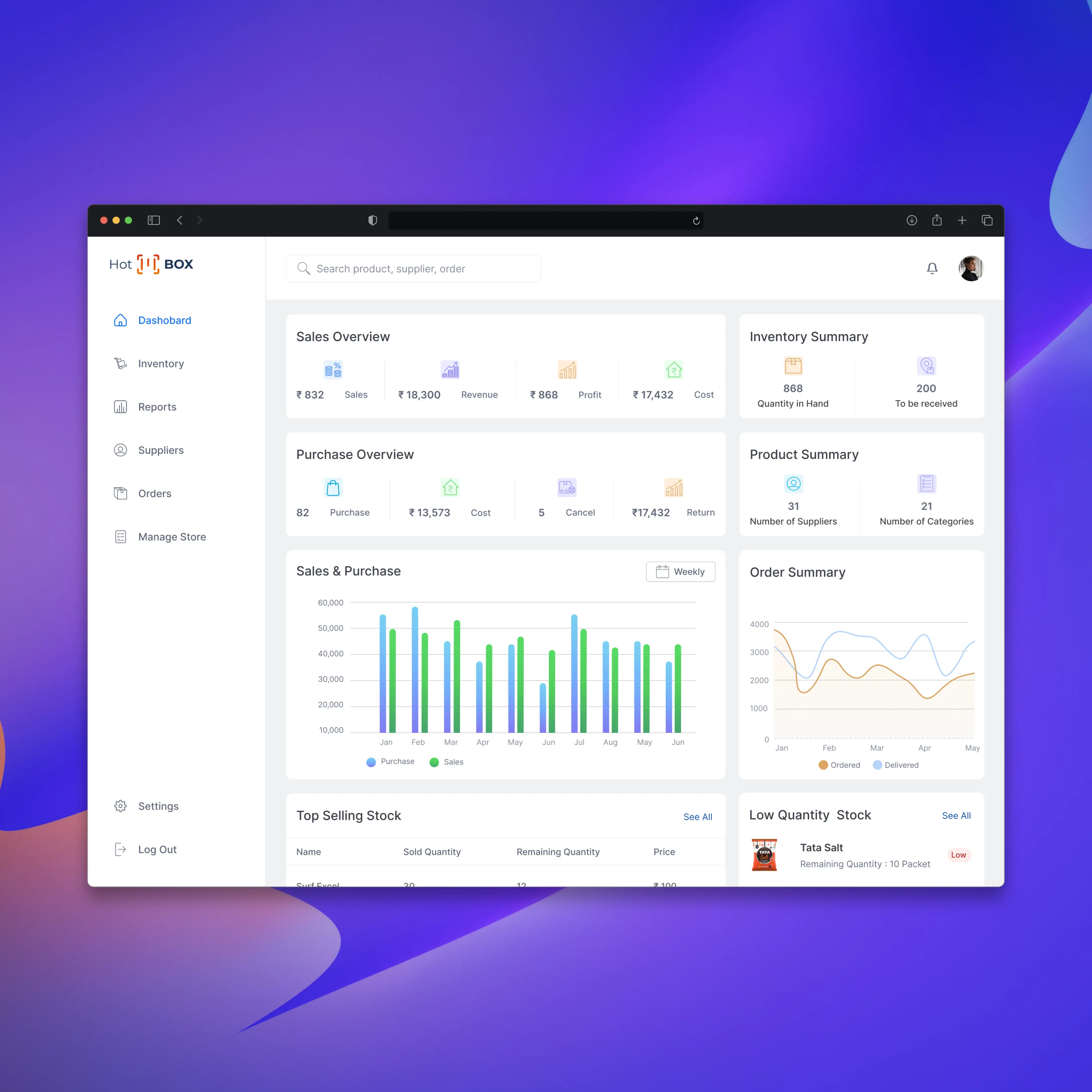 Stock market tracking and portfolio app